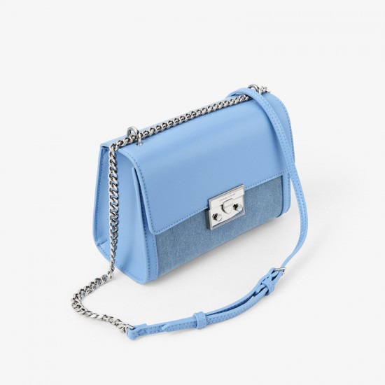 Charles Keith Chain Flap Shoulder Bag Denim Blue Charles Keith Chain Flap Shoulder Bag Denim Blue